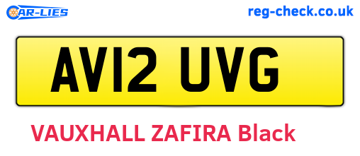 AV12UVG are the vehicle registration plates.