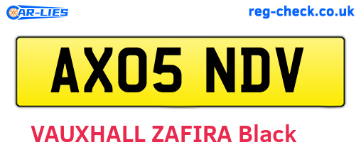 AX05NDV are the vehicle registration plates.