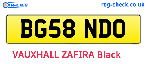 BG58NDO are the vehicle registration plates.