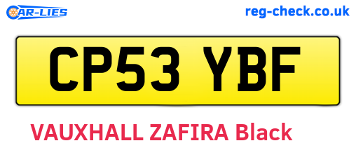 CP53YBF are the vehicle registration plates.
