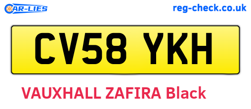 CV58YKH are the vehicle registration plates.