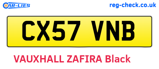 CX57VNB are the vehicle registration plates.