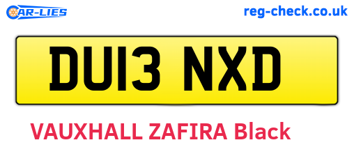 DU13NXD are the vehicle registration plates.