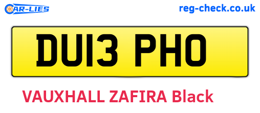 DU13PHO are the vehicle registration plates.