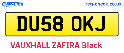 DU58OKJ are the vehicle registration plates.
