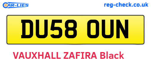 DU58OUN are the vehicle registration plates.
