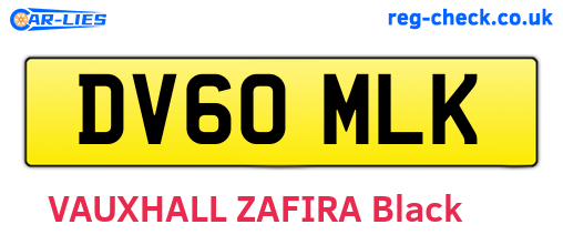 DV60MLK are the vehicle registration plates.