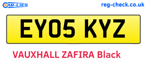 EY05KYZ are the vehicle registration plates.