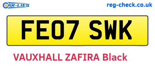 FE07SWK are the vehicle registration plates.