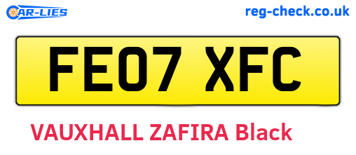 FE07XFC are the vehicle registration plates.