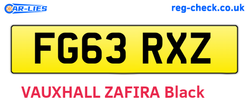 FG63RXZ are the vehicle registration plates.