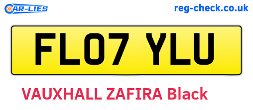 FL07YLU are the vehicle registration plates.