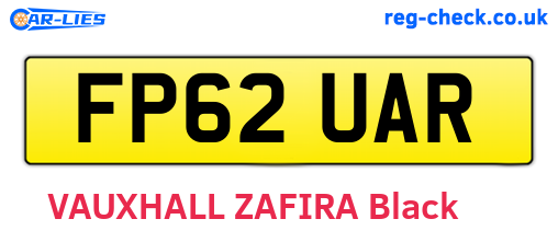 FP62UAR are the vehicle registration plates.