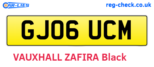 GJ06UCM are the vehicle registration plates.