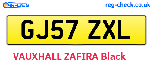 GJ57ZXL are the vehicle registration plates.