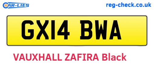GX14BWA are the vehicle registration plates.