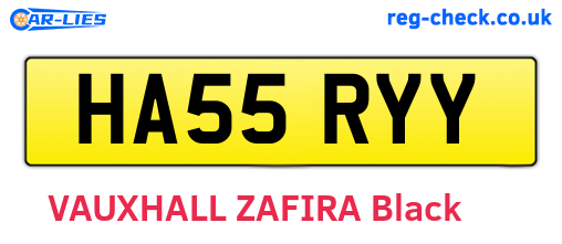 HA55RYY are the vehicle registration plates.