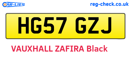 HG57GZJ are the vehicle registration plates.