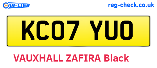 KC07YUO are the vehicle registration plates.