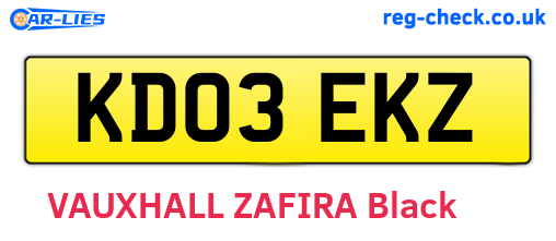 KD03EKZ are the vehicle registration plates.