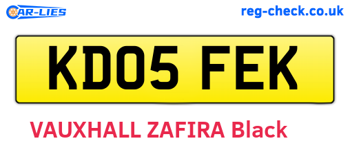 KD05FEK are the vehicle registration plates.
