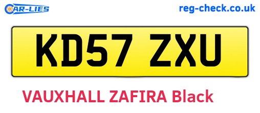KD57ZXU are the vehicle registration plates.