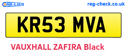 KR53MVA are the vehicle registration plates.