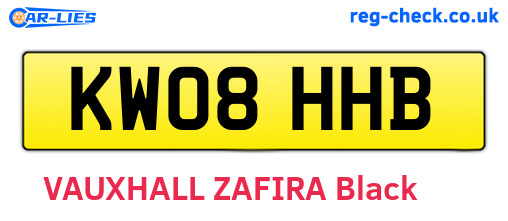 KW08HHB are the vehicle registration plates.