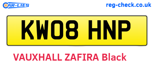 KW08HNP are the vehicle registration plates.