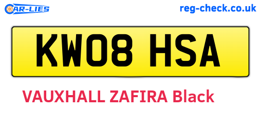 KW08HSA are the vehicle registration plates.