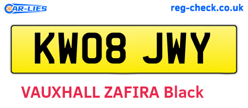 KW08JWY are the vehicle registration plates.