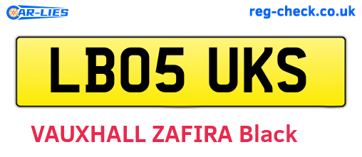 LB05UKS are the vehicle registration plates.