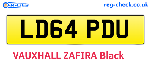 LD64PDU are the vehicle registration plates.