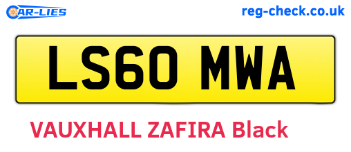 LS60MWA are the vehicle registration plates.