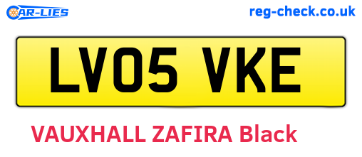 LV05VKE are the vehicle registration plates.