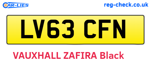 LV63CFN are the vehicle registration plates.