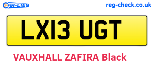 LX13UGT are the vehicle registration plates.