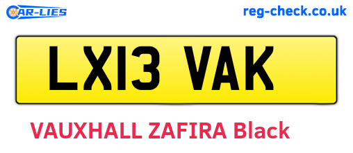 LX13VAK are the vehicle registration plates.