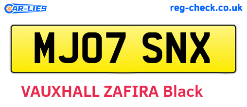 MJ07SNX are the vehicle registration plates.