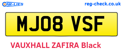 MJ08VSF are the vehicle registration plates.