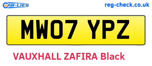 MW07YPZ are the vehicle registration plates.