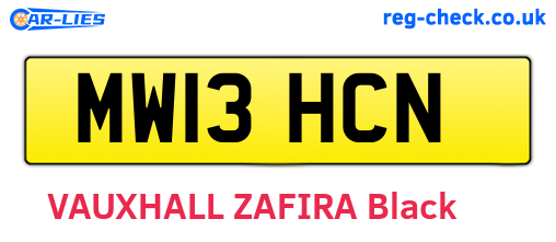 MW13HCN are the vehicle registration plates.