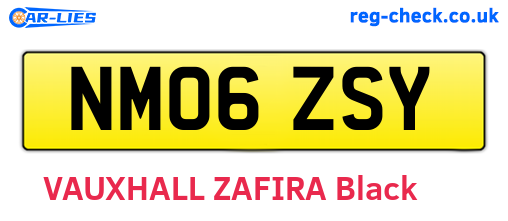 NM06ZSY are the vehicle registration plates.
