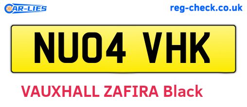 NU04VHK are the vehicle registration plates.