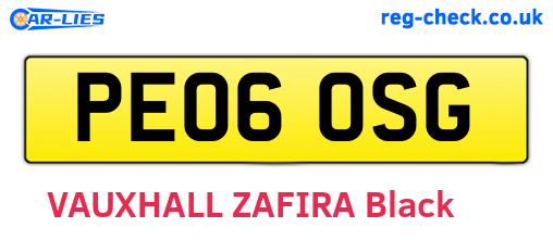 PE06OSG are the vehicle registration plates.