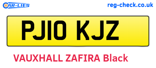PJ10KJZ are the vehicle registration plates.