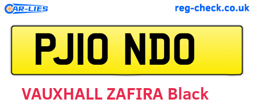 PJ10NDO are the vehicle registration plates.