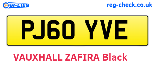 PJ60YVE are the vehicle registration plates.