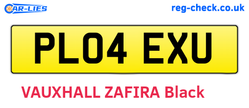 PL04EXU are the vehicle registration plates.