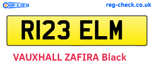 R123ELM are the vehicle registration plates.